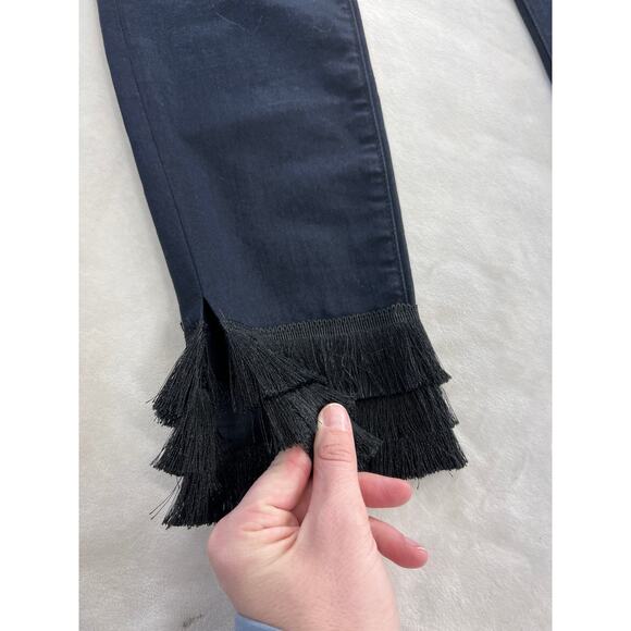 Frame Denim Le High Skinny High Rise Skinny Fit Jean Dark Blue Triple Fringe 30 - Picture 8 of 10